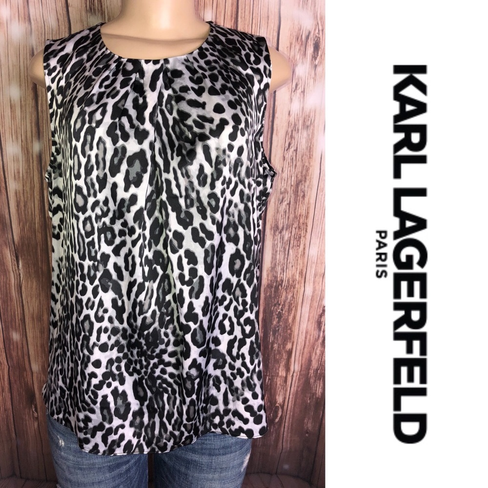 Karl Lagerfeld Leopard Print Blouse Medium